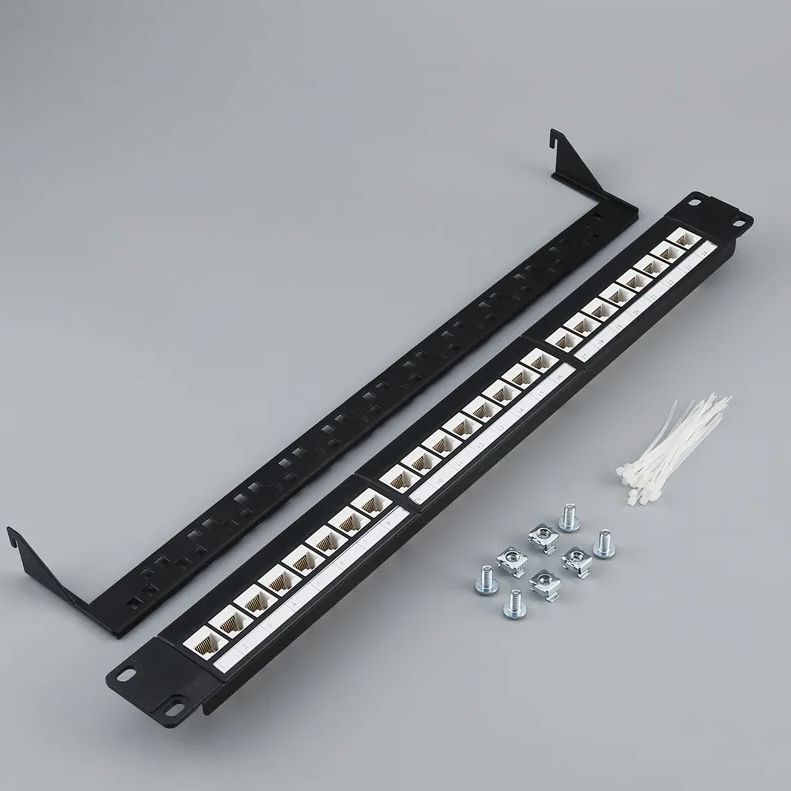 19" 1U STP Cat.6A 24-portni Patch panel – Krone & 110 Dual IDC