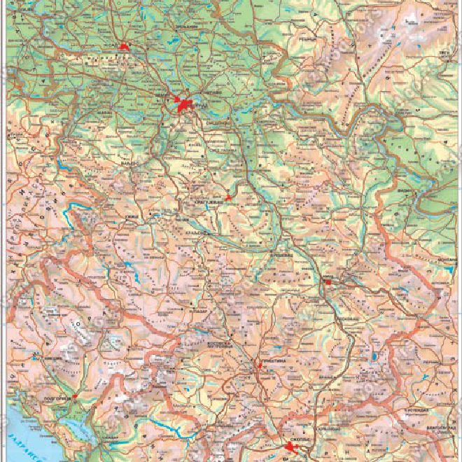 REPUBLIKA SRBIJA – Fizičko geografska karta za osmi razred osnovne škole