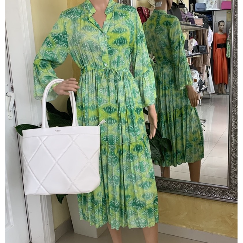 Zelena haljina sa floralnim printom