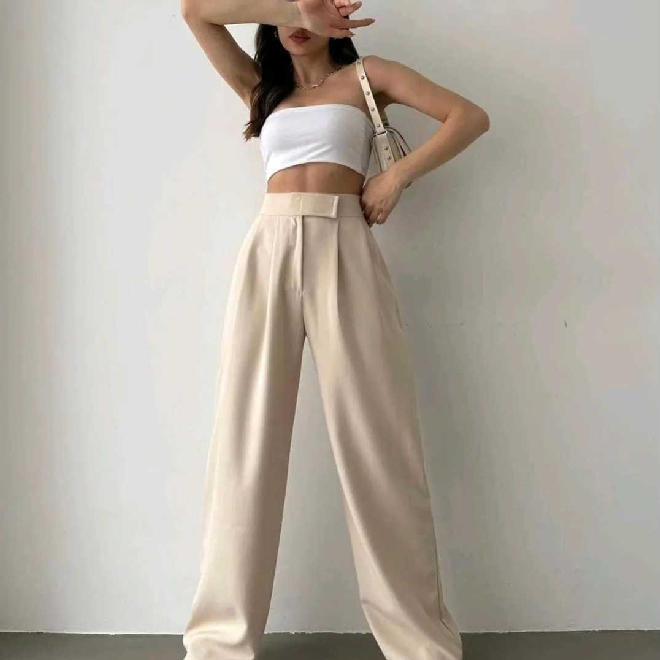 High-waisted trousers