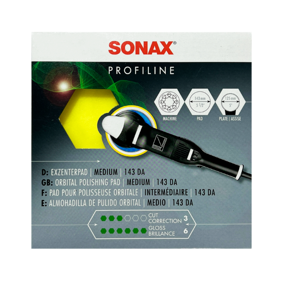 530 - SONAX sunđer za poliranje 143 žuti DUAL ACTION FINIŠ PAD