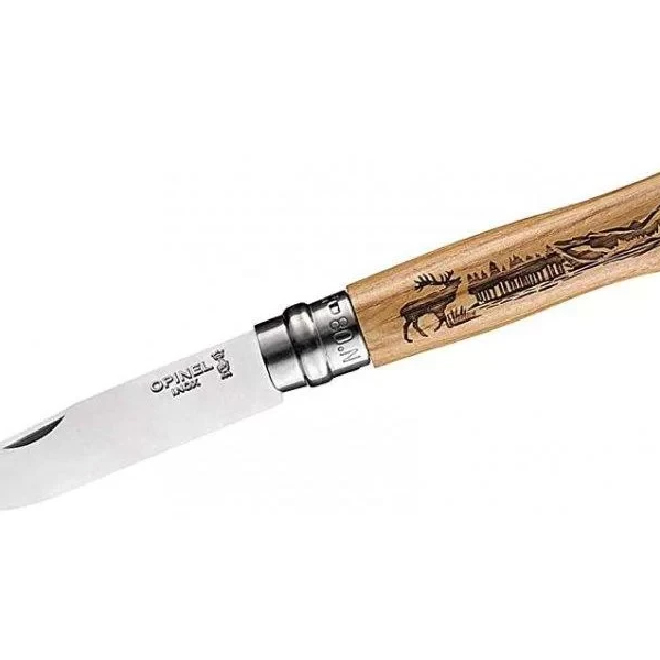 Nož OPINEL 002332, gravura jelena