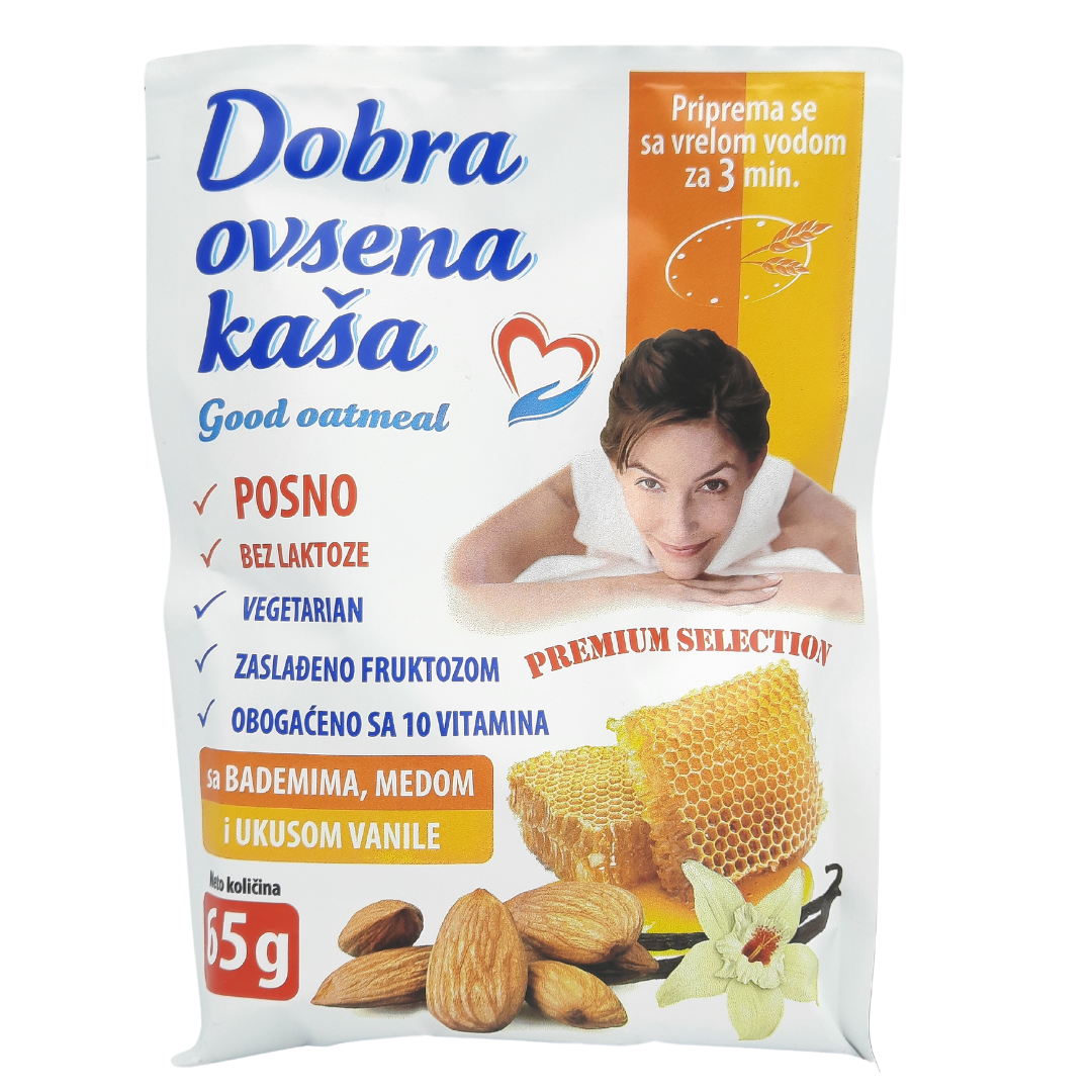 Dobra ovsena kasa med i badem 65gr