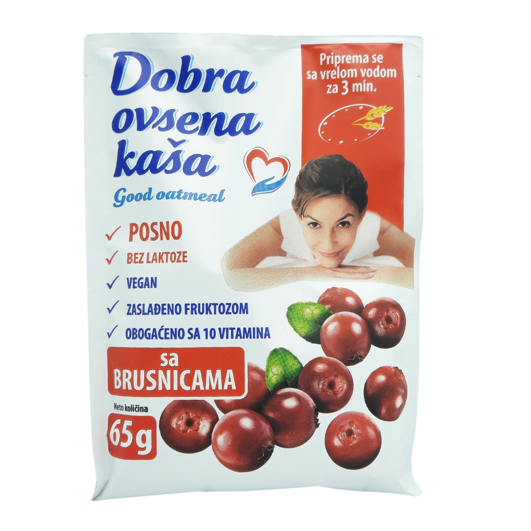 Dobra ovsena kasa sa brusnicom 65gr