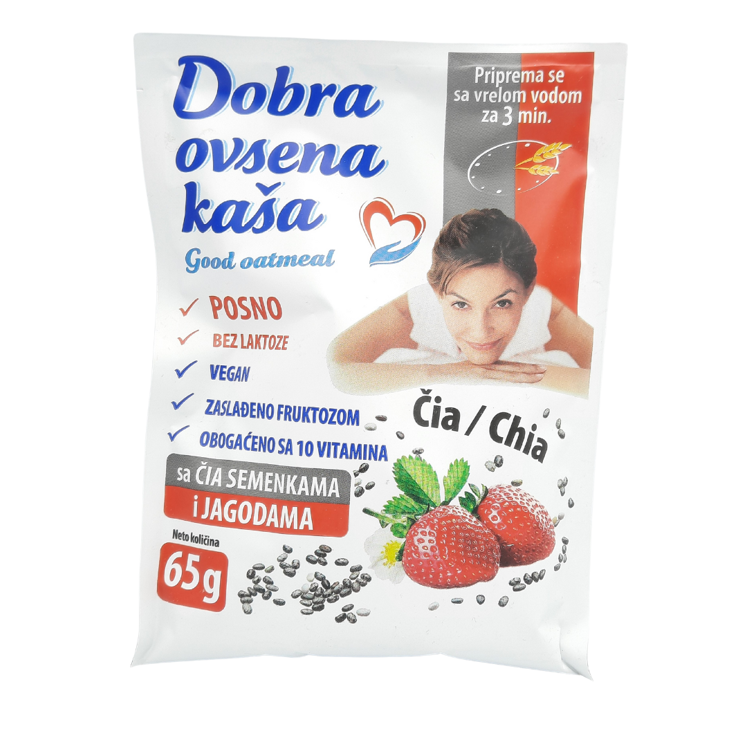 Dobra ovsena kasa sa jagodom i cia semenom 65gr