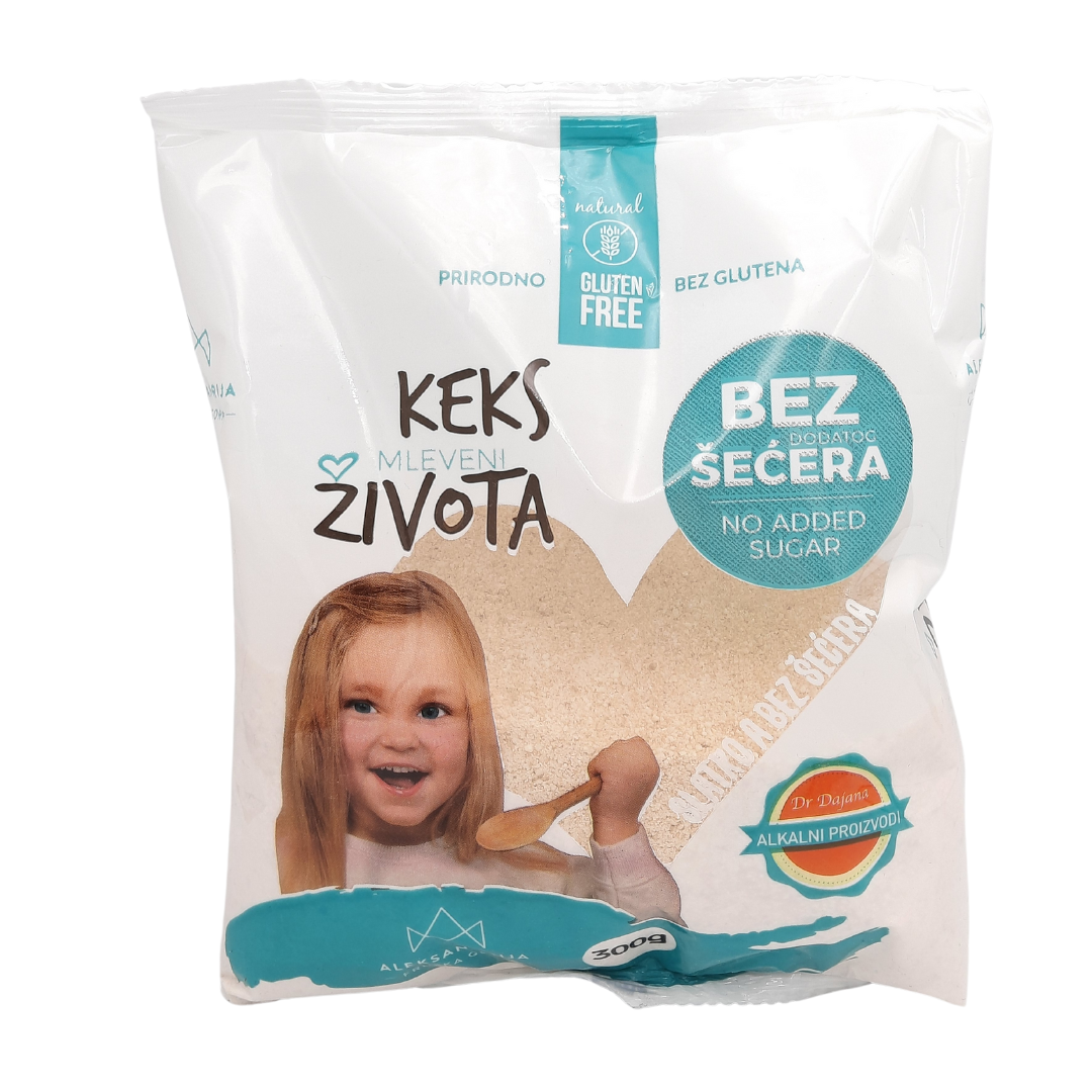 Mleveni keks zivota bez glutena I bez secera 300gr