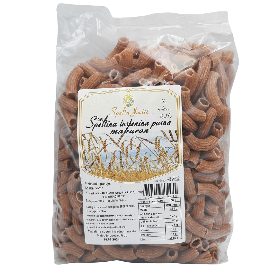 Posna speltina testenina – makaroni 500gr