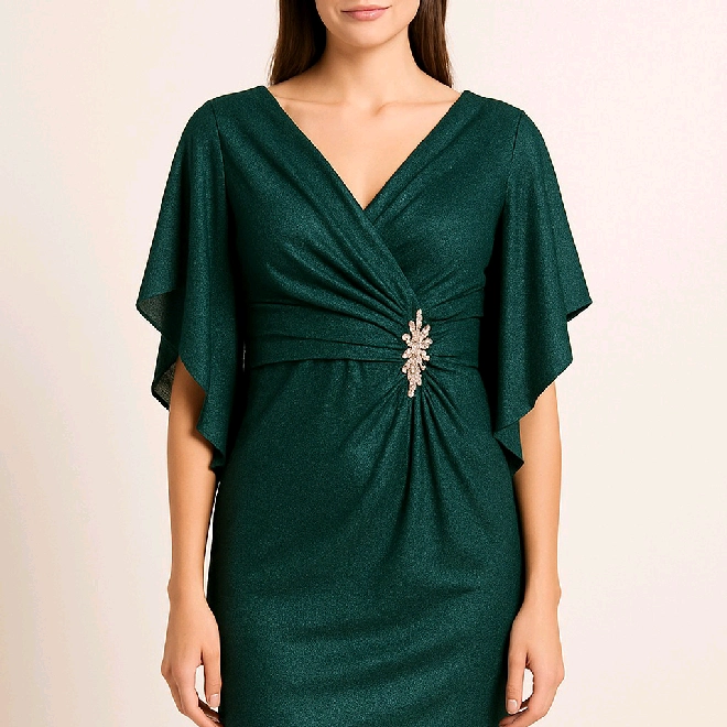 Smaragdno zelena haljina plus size 